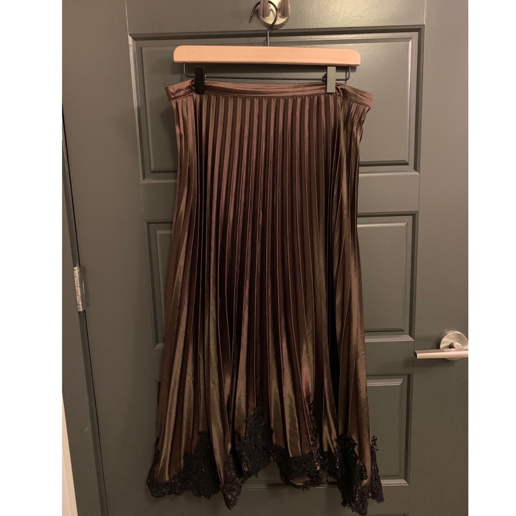 Anthropology Blue Tassel Midi Skirt